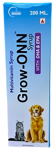 Assurem Grow Onn Multivitamin Syrup – Advanced Growth & Immunity Booster for Pets (200ml)