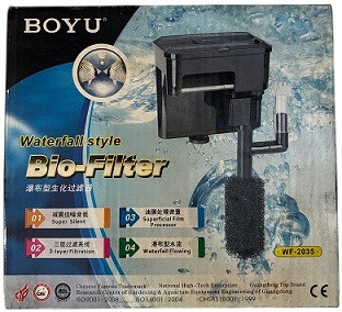 BOYU Surface Skimmer Hang-on Aquarium Filter – WF-2035 with 3-Layer Filtration & CO₂ Diffusion