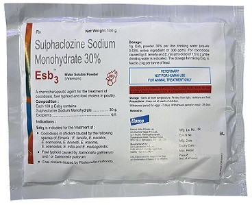 Elanco Esb3 – Sulphaclozine-Based Anti-Coccidial for Poultry (100g)