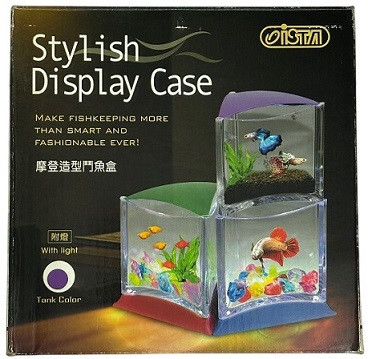 ISTA Stylish Aquarium Display Case – Acrylic Betta Tank with LED Light (15.5 x 16.5 x 17 cm)