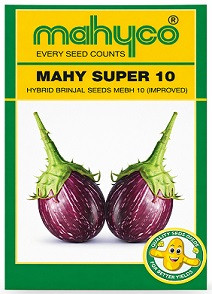 Mahyco Mahy Super 10 Hybrid Brinjal Seeds – 50g | High‑Yield Improved Variety