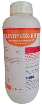 NHF Levoflox BH Oral Solution – Broad-Spectrum Antimicrobial for Poultry and Livestock (1L)