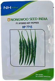 Nongwoo Seed HP 7715 F1 Hybrid Hot Pepper Seeds – 7.7g / 1500 Seeds | High‑Yield Green Chili Variety