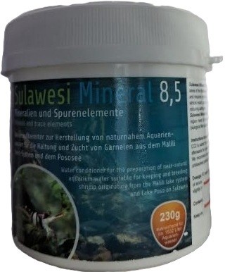Salty Shrimp Sulawesi Mineral 8.5 – Scientific Mineral Salt for Lake Towuti Shrimp & High-pH Sulawesi Setups (110g & 250g German-Made)