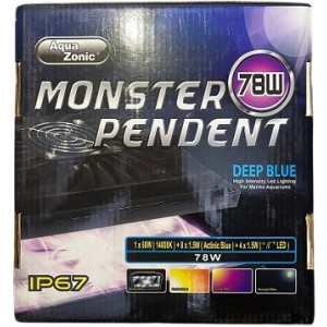 AQUAZONIC Monster LED Marine Aquarium Lighting – 78W Deep Blue Pendant Light for Saltwater Coral Tanks