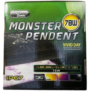 AQUAZONIC Monster LED Planted Aquarium Lighting – 78W Full Spectrum Pendant Light with Sunrise-to-Moonlight Simulation (8000K)