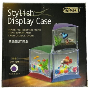 ISTA Stylish Aquarium Display Case – Acrylic Betta Tank with LED Light (15.5 x 16.5 x 17 cm)