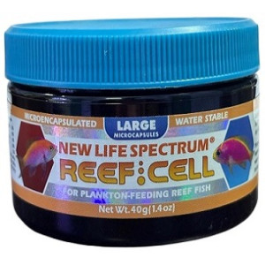 New Life Spectrum Reef Cell – 40g Encapsulated Reef Powder for Shy & Slow-Eating Fish – Large Microcapsules (400–600 Microns)