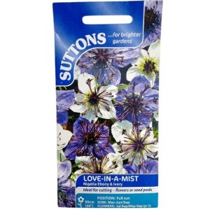 Suttons Love in a Mist Nigella Ebony and Lvory Seeds