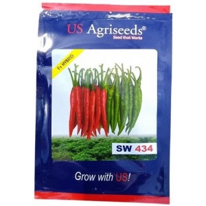 US Agriseeds SW 434 Hybrid Hot Pepper Seeds – Vigorous Growth, High Yield, Export-Grade Quality | 10g Pack